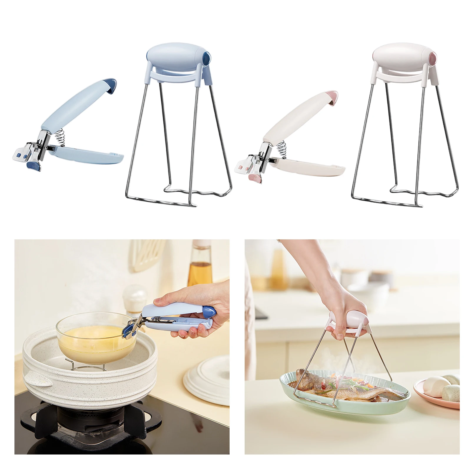 

Kitchen Anti-Scalding Set, Silicone Heat Resistant Pot Holders, Non-Slip Clip and Anti-scalding Clip