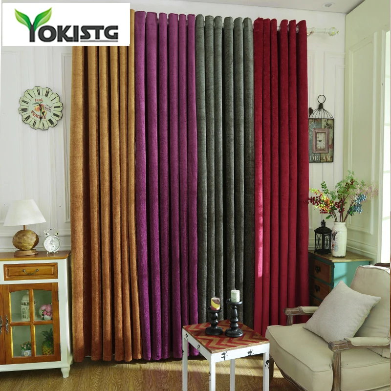 YokiSTG плотные затемненные шторы для гостиной спальни роскошные шенилловые