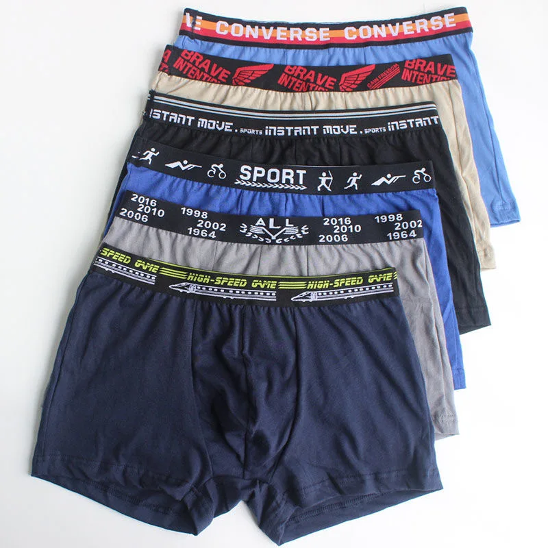 Трусы-боксеры мужские 100% хлопок дышащее нижнее белье однотонные 5 шт./лот |