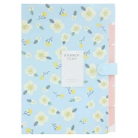 skydue floral printed accordion document file folder expanding letter organizer blue