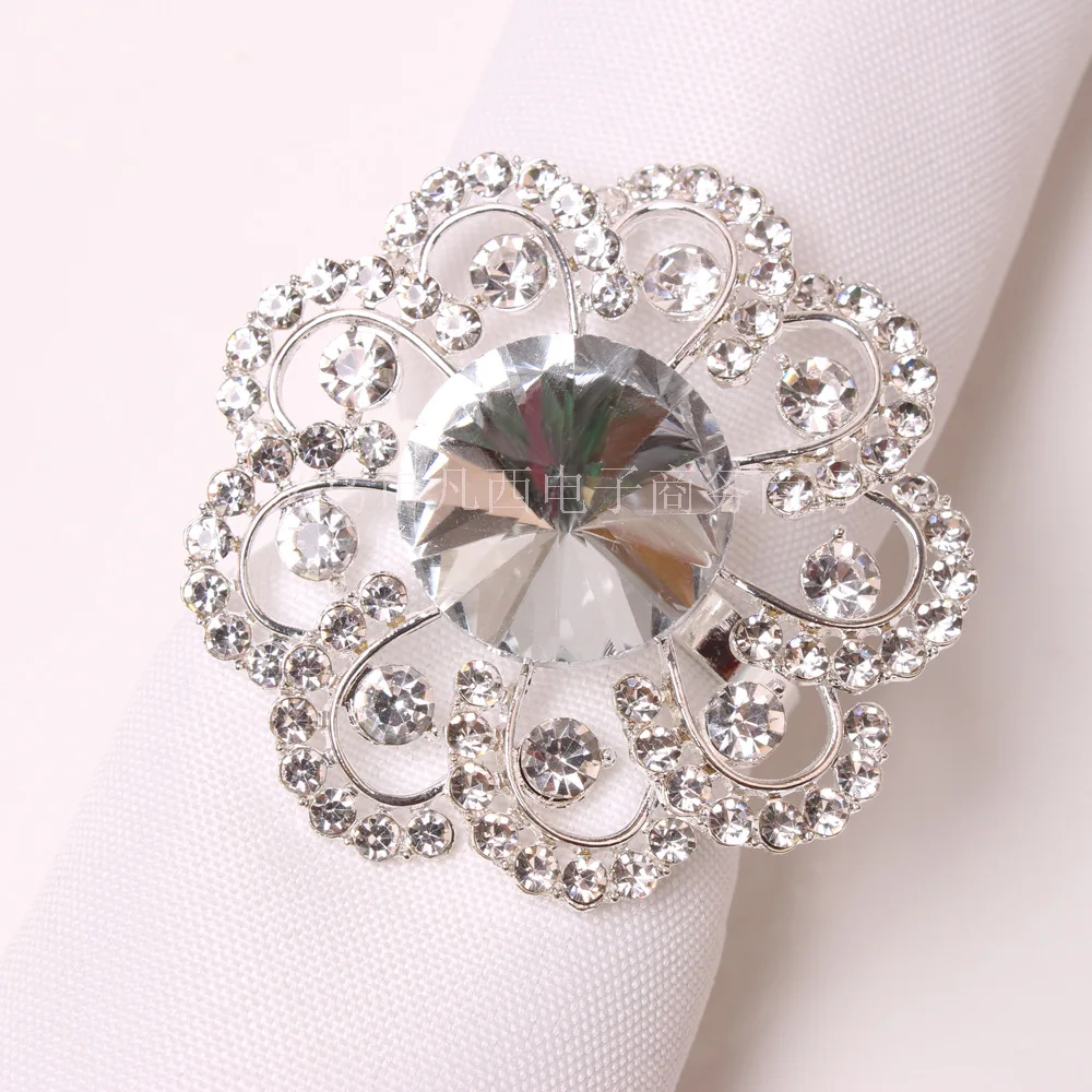 4 шт. кольцо для салфеток с серебряным цветком | Дом и сад