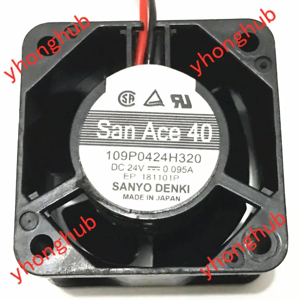 Вентилятор охлаждения сервера SANYO DENKI 109P0424H320 DC 24 В 0.095A 40x40x28 мм|square fan|server fandc 24v fan |