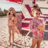 new baby split swimsuit bikini girl baby long sleeve sunscreen swimsuit suit children quick drying swimsuit