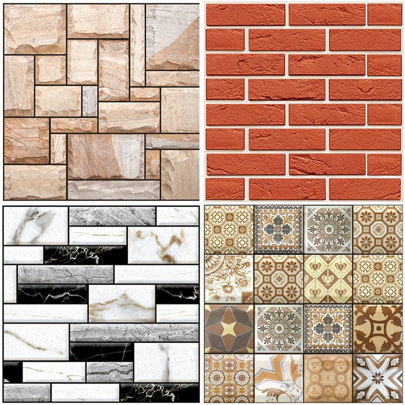 

Soft PE Foam 3D Brick Wallpaper Self Adhesive Wall Stickers Home Decor Peel and Stick Living Room Bedroom Decoration 30x30cm