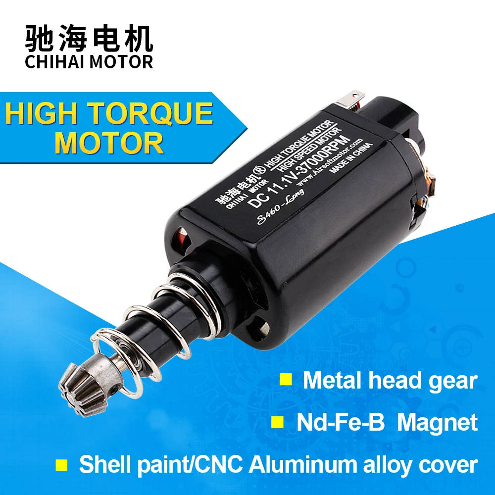 Chihai мотор CHF-S460 37000RPM высокий твист Тип высокое Скорость двигатель с высоким крутящим моментом AEG длинная ось двигателя для страйкбола JIN MING Chihai мотор CHF-S460 37000RPM высокий твист Тип высокое Скорость двигатель с высоким крутящим моментом AEG длинная ось двигателя для страйкбола JIN MING