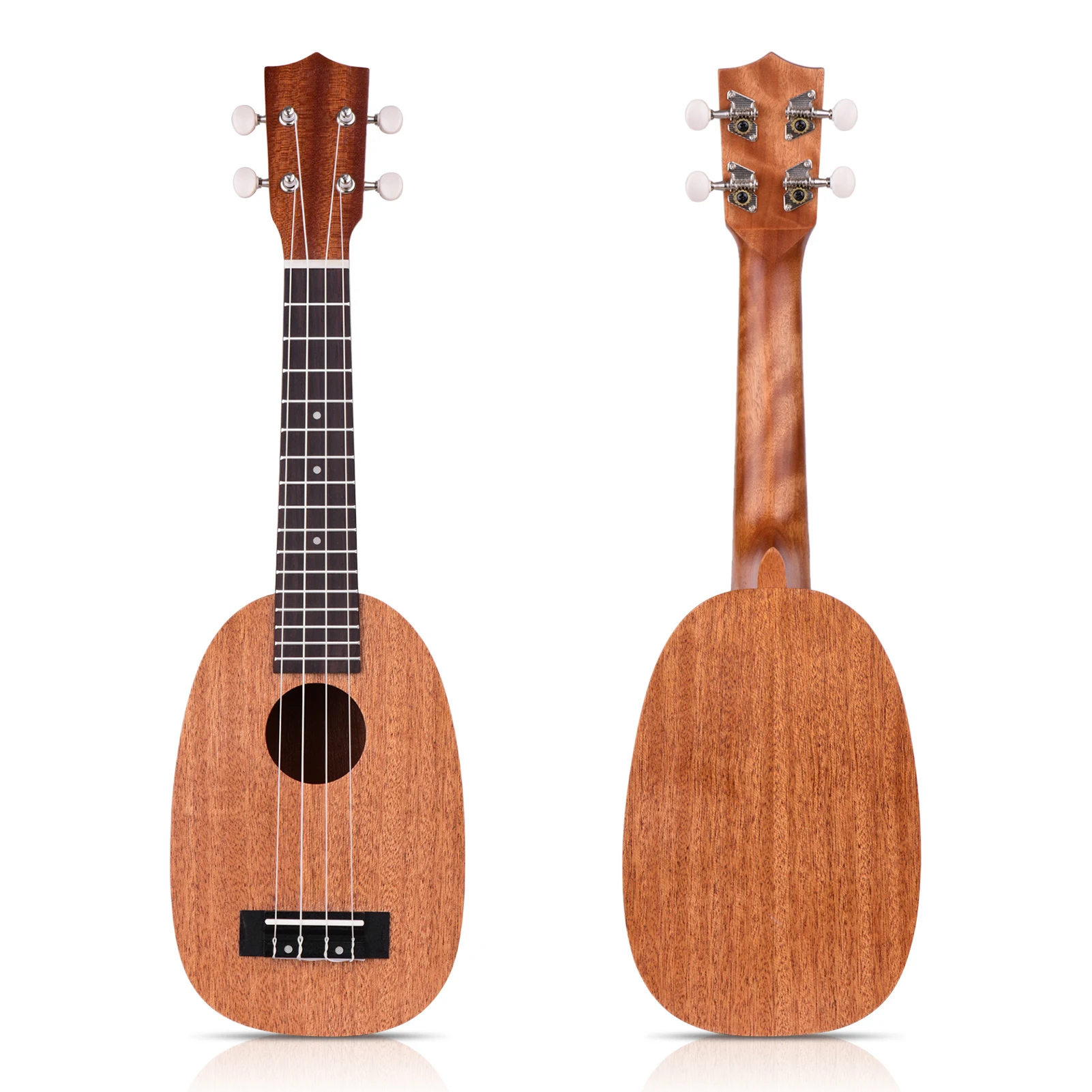 

ammoon 21 Inch Pineapple Shaped Ukulele Kit 4 String Beginner Hawai Guitar Ukelele Plywood Top and Fingerboard with Accessaries