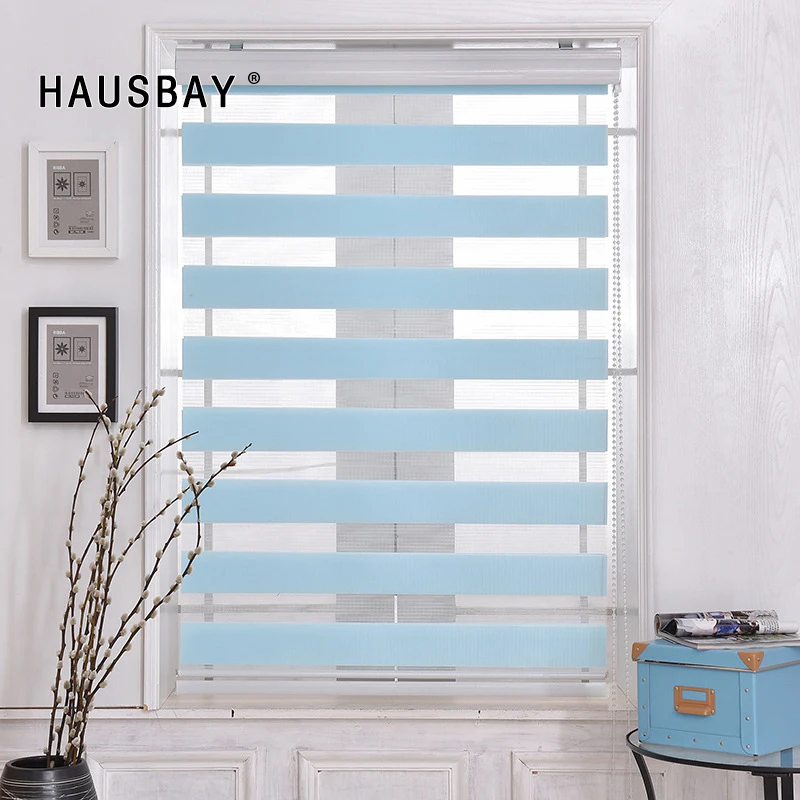 Зебровые жалюзи двойной Слои рулонные шторы Nordic светильник затемнения окно