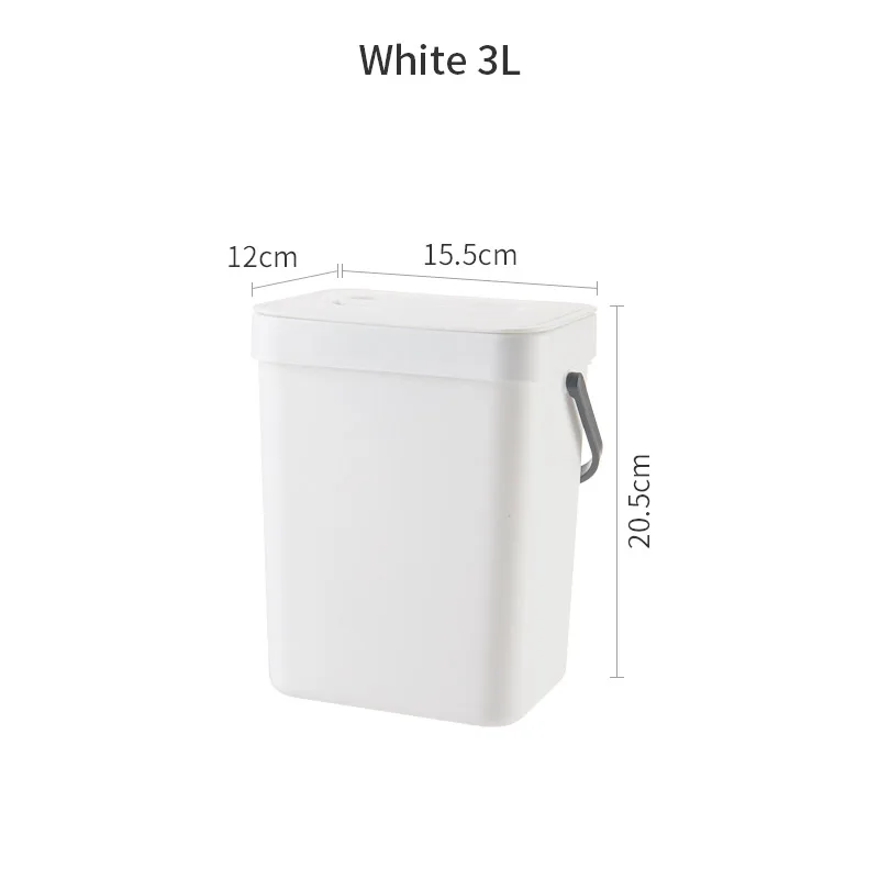 White-3L 7л ванная комната настенный мусорный бак кухня мусорное ведро гостиная мусорное ведро туалет мусорные баки спальня ведро для мусора в скандинавском стиле - Цвет: White-3L