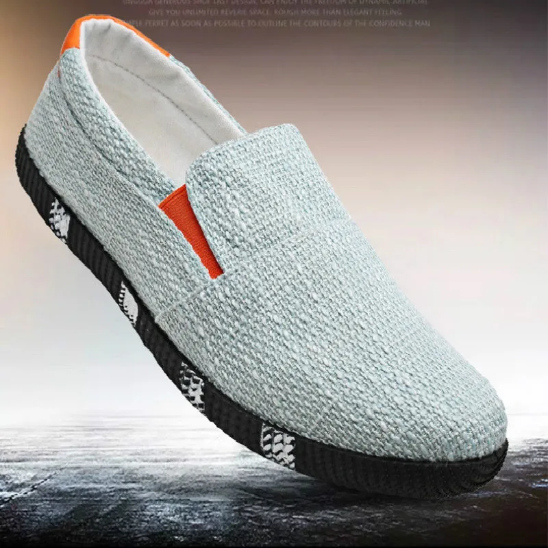 

Men's Casual Shoes Light Hemp Shoes Men Fashion Sneakers Breathable Board Shoes Men Loafers Shoes Flat Shoes Soft Bottom Shoes