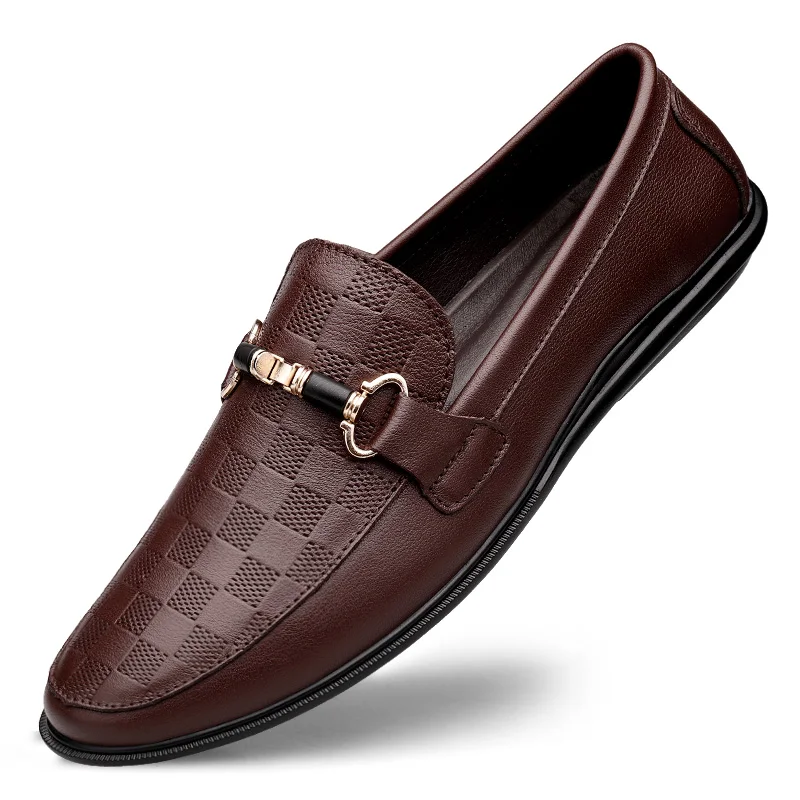 

Chic genuine leather shoes men Non-slip outdoor mens shoes casual luxury shoes Slip-On Hollow man dress comfortable Breathable