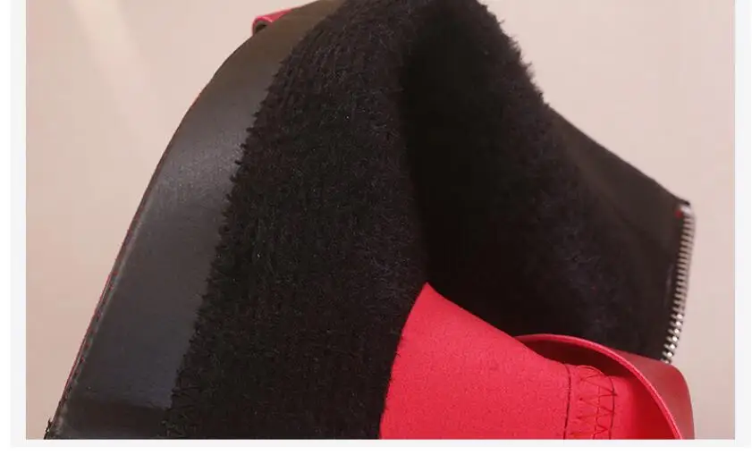 Осенне-зимняя новая черная детская обувь для девочек ботинки детей красная из pu