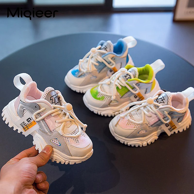 

Fashion Breathable Mesh Children Sports Shoes Soft Anti-slip Lightweight Casual Girls Sneakers Spring Summer Kids Shoes For Boys