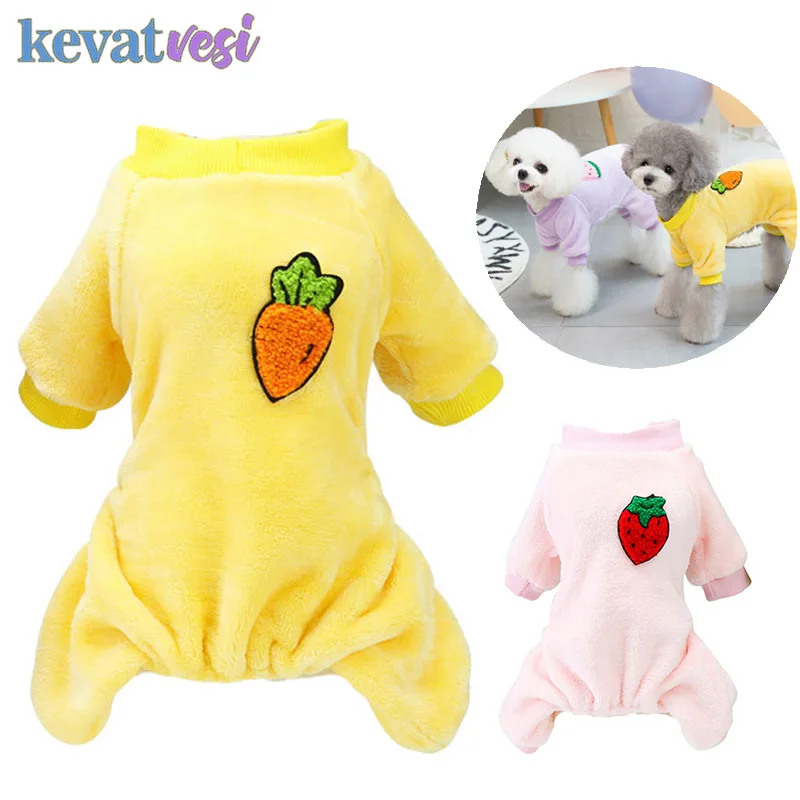 

Dog Warm Clothes Cute Fruit Pet Pajamas Warm Fleece Dog Jumpsuit Chihuahua Puppy Soft French Bulldog Winter Overalls Dog Clothes