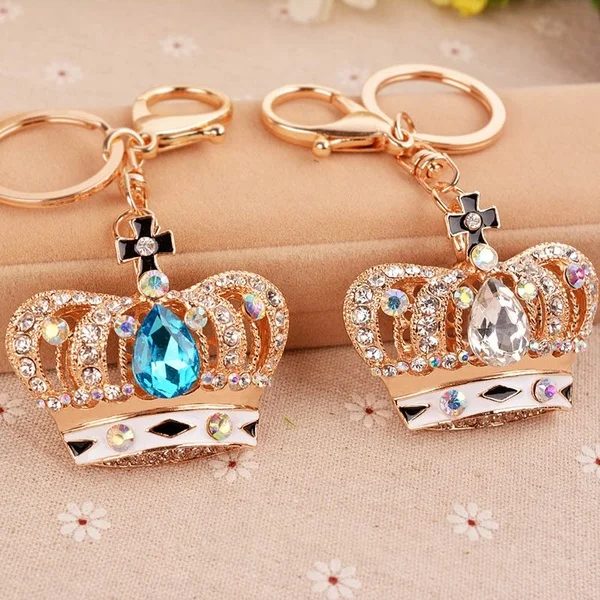 Хрустальная сумка с короной подвеска автомобильный брелок круглый цепь