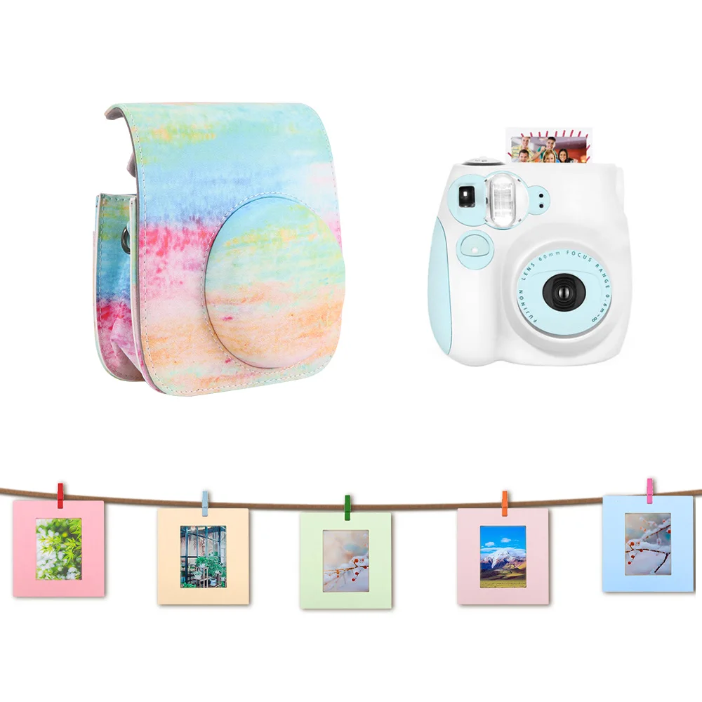 Набор аксессуаров для камеры 9 в 1 Радужный чехол пряди Fujifilm Mini мягкий сумка фото