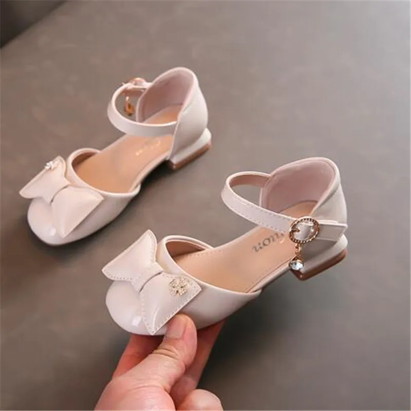

New Spring/Summer Children High Heels Girls Princess Baby Shoes Student Party Dance Performance Dress Leather Shoes Kids 02A