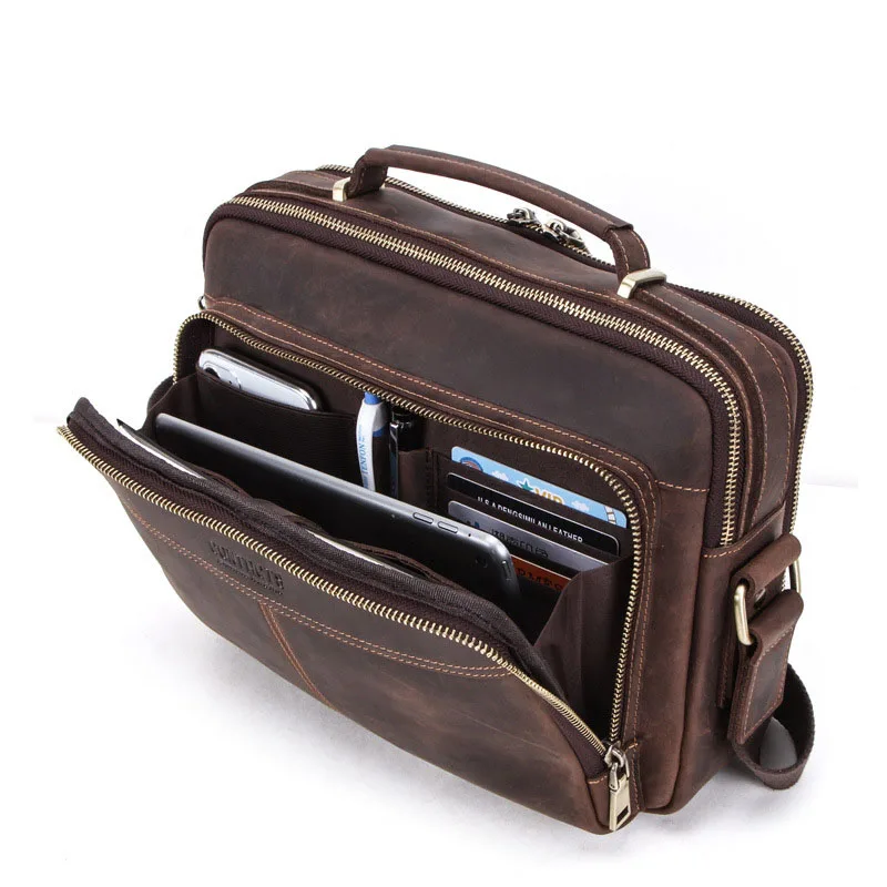 Real Leather Crossbody Bag For IPAD Handbag Designer Genuine Shoulder Briefcase Mini High Quality Travel Messenger Bolsa new |