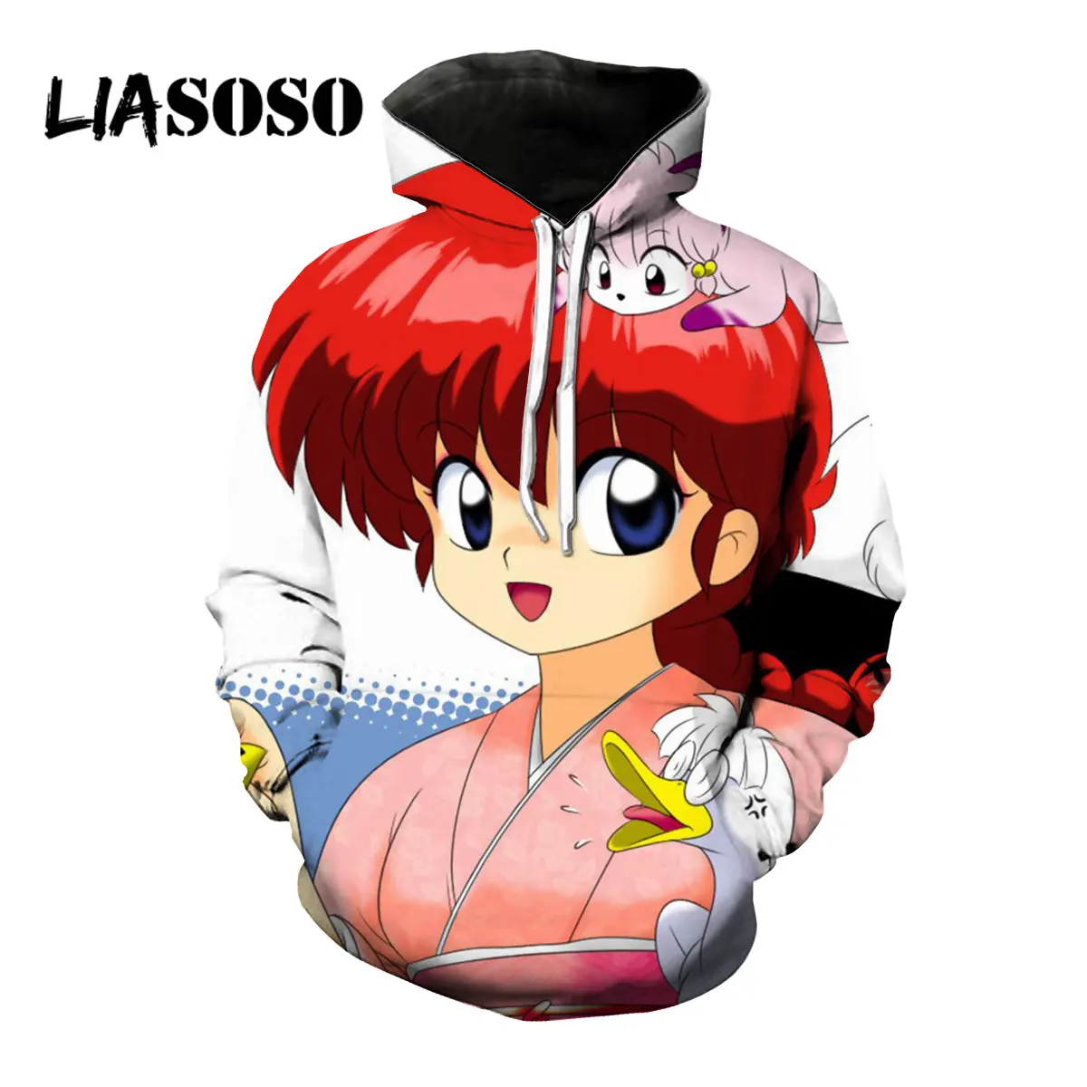 

LIASOSO 3D Print Women Men Anime Ranma 1/2 Kawaii Tendou Cool Sweatshirts Hoodies Casual Pullover Hipster Harajuku Hip Pop Tops