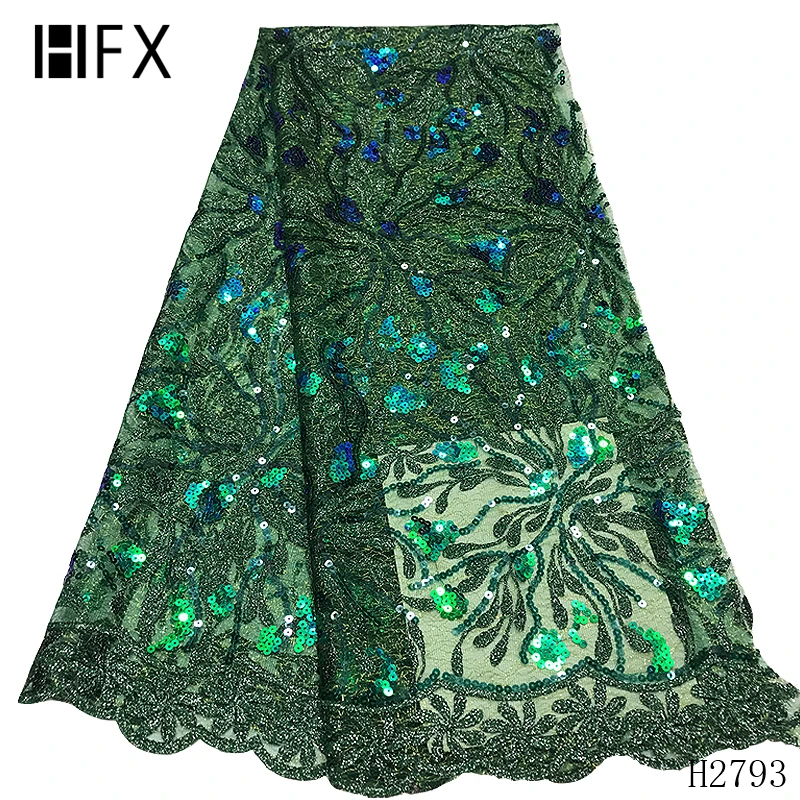 HFX 5 ярдов Фиолетовый Настоящее французская кружевная Роскошная вышивка африканским тюлем кружевная ткань в нигерийском стиле Гана вечернее платье Высокое качество H2793