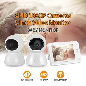 sectec 5 inch video baby monitor night vision 1 screen 23 surveillance camera 1080p security camera camera babysitter babyfoon free global shipping