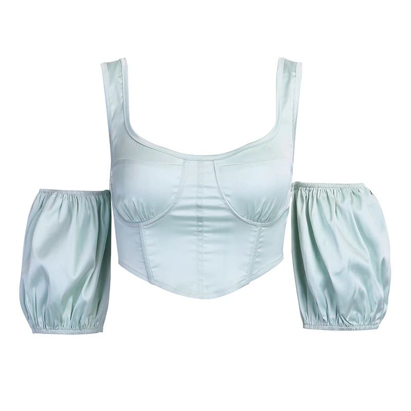 

2020 Spring New navel Sexy bottoming Shirt Female solid color short Top Fashion Retro Slim Blouse Women FC40