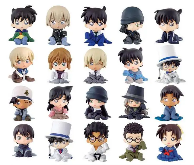 Новый детектив Conan Сидя Фигурка полный комплект (2) гасяфон фототкань 100%