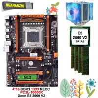 huananzhi deluxe x79 motherboard with m 2 nvme ssd slot m 2 wifi port gaming processor xeon e5 2660 v2 cpu cooler ram 416g recc
