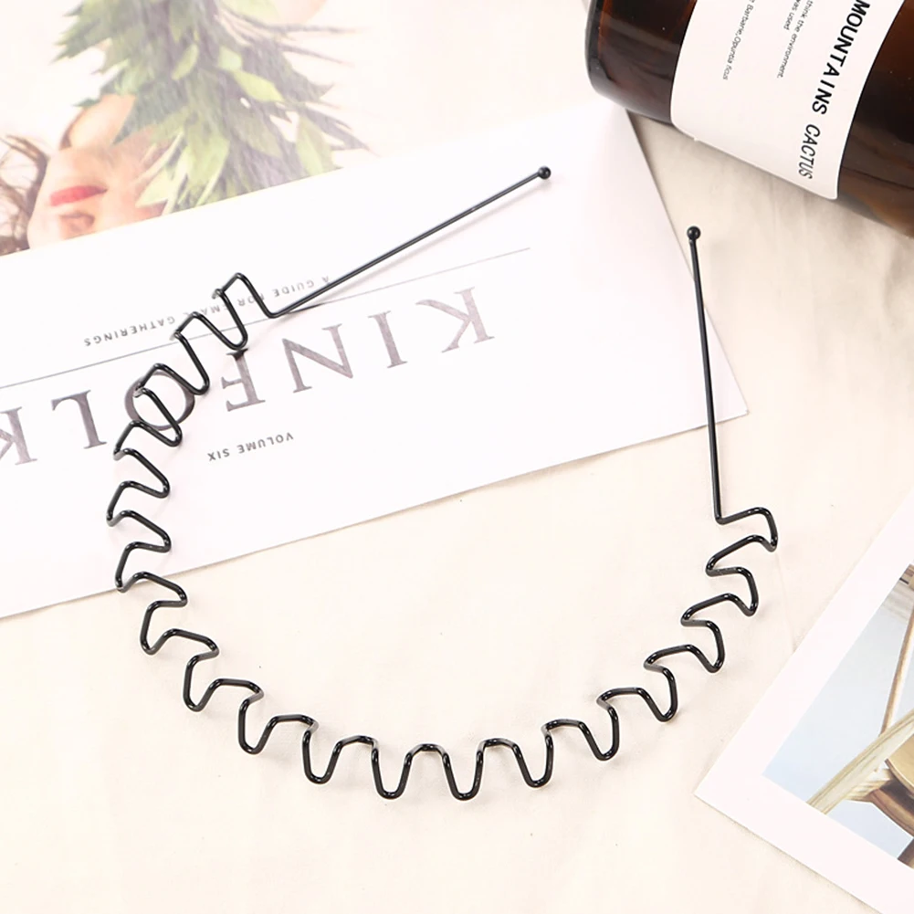 Обруч для волос в виде волны Спортивная металлическая шпилька мытья лица