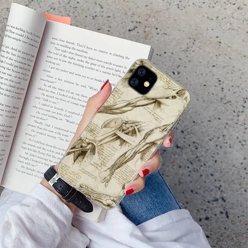 

Italy leonardo da vinci art cell Phone Case For iphone 12 5 5s 5c se 6 6s 7 8 plus x xs xr 11 pro max mini