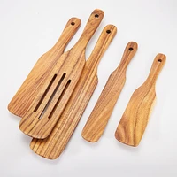 5pc natural wood cutlery spatula set cake mixing long handled spatula used in kitchen cooking spoon spatula baking tool kit