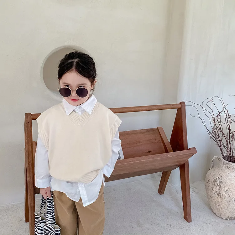 Осенне-зимние модные трикотажные жилеты из кроличьей шерсти | Детская одежда и