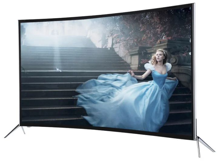 60 дюймов 65 70 изогнутый экран светодиодный дисплей TV android OS grobal IP BVD T2 wifi smart