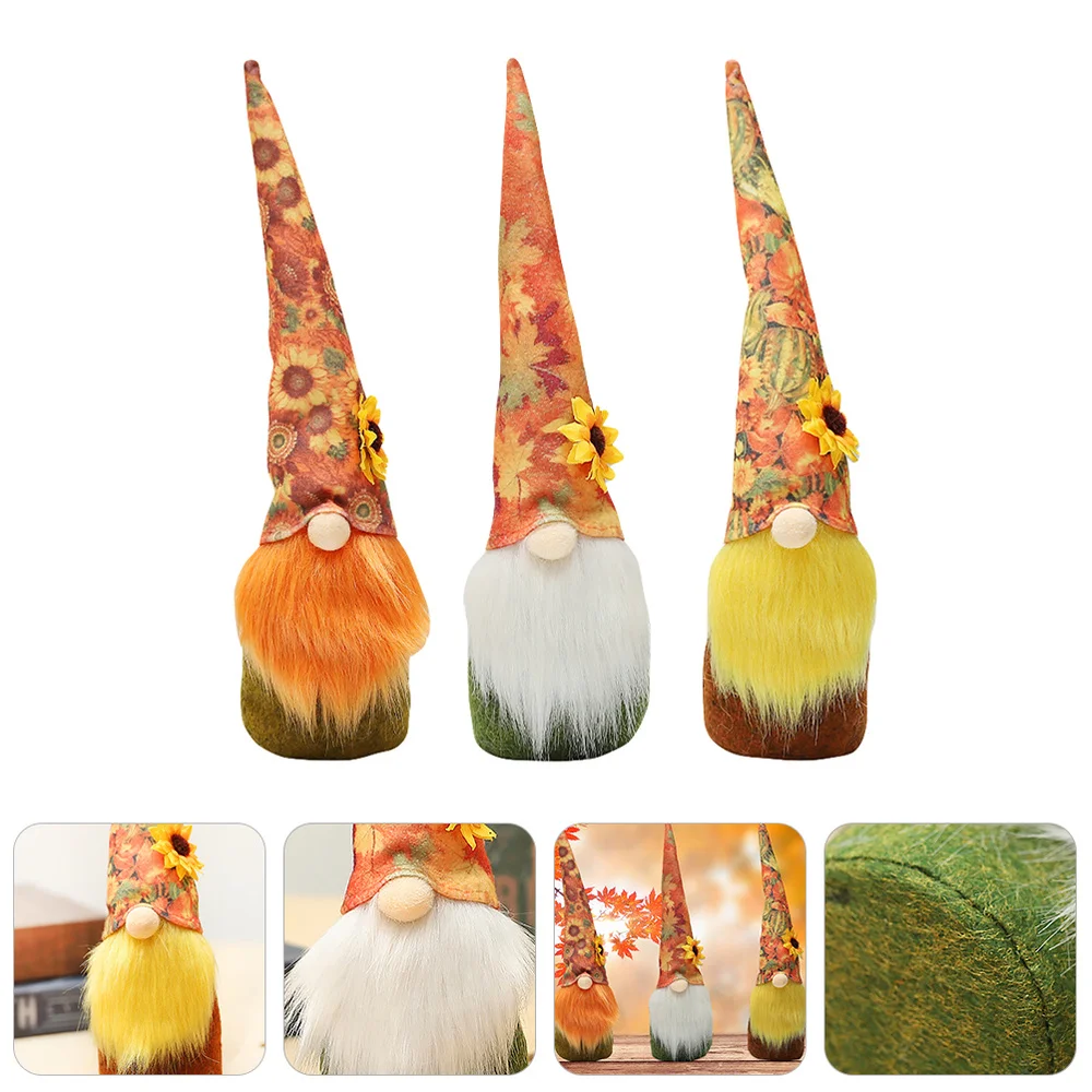 

3pcs Maple Leaf Forest Dolls Gnome Dolls Household Adornments (Assorted Color)