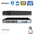 AHCVBIVN 4K 16-канальный сетевой видеорегистратор H.265 + 16-канальный сетевой видеорегистратор, распознавание лица, 4 HDD, поддержка RTSP с 16-портовым POE портом для комплекта безопасности