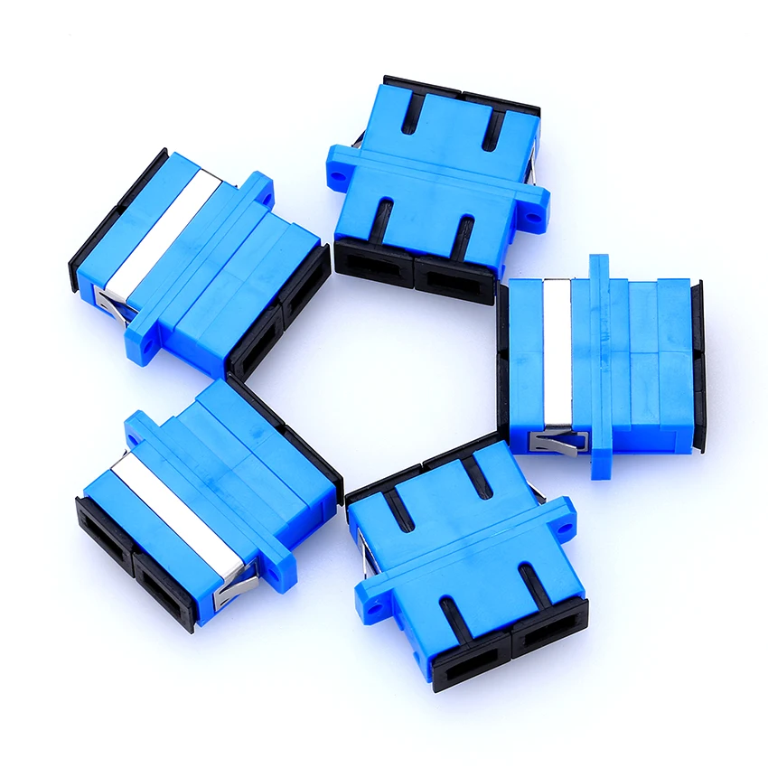 100 шт. волоконно оптический фланцевый соединитель SC UPC дуплексный переходник