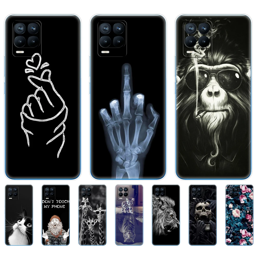 for realme 8 case 6 4 soft silicon tpu back for realme 8 pro oppo realme8 4g rmx3085 phone cover coque capa funda bumper flower free global shipping