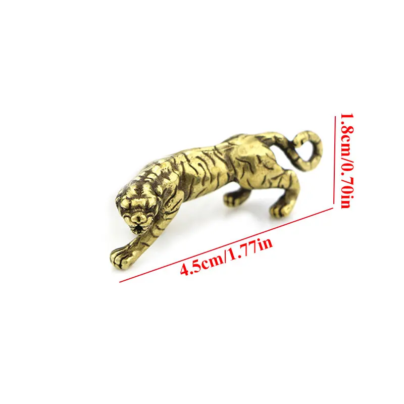

3D Tiger Casting Animal Mini Figurine Retro Style Metal Sculpture Home Office Room Desktop Decoration Collect Ornaments Gift