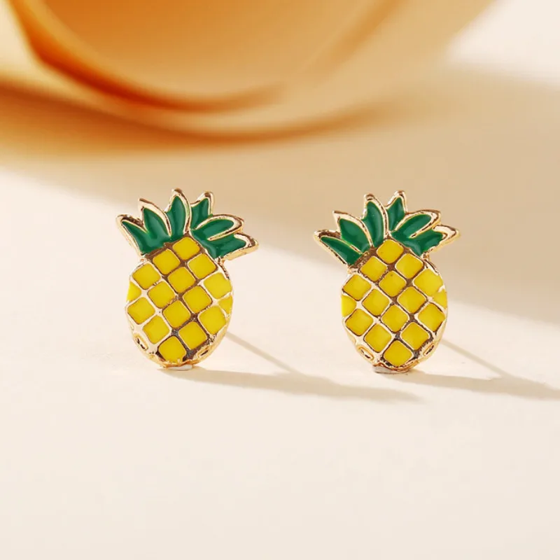 

Simple Temperament Pineapple Ear Studs Earrings Jewelry Accessories 2021