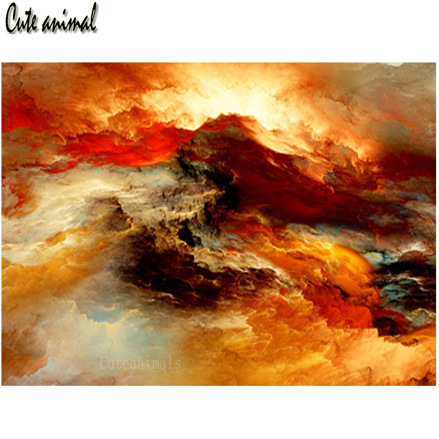 

5D алмазная Картина абстрактные облака фантазия цвет искусство полный квадрат круглая дрель вышивка крестом Рукоделие Алмазная вышивка моз...