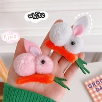 cute hair ball rabbit carrot hair clip childrens girl animal hairpins kawaii hair accessories headwear barrette stick hairpin