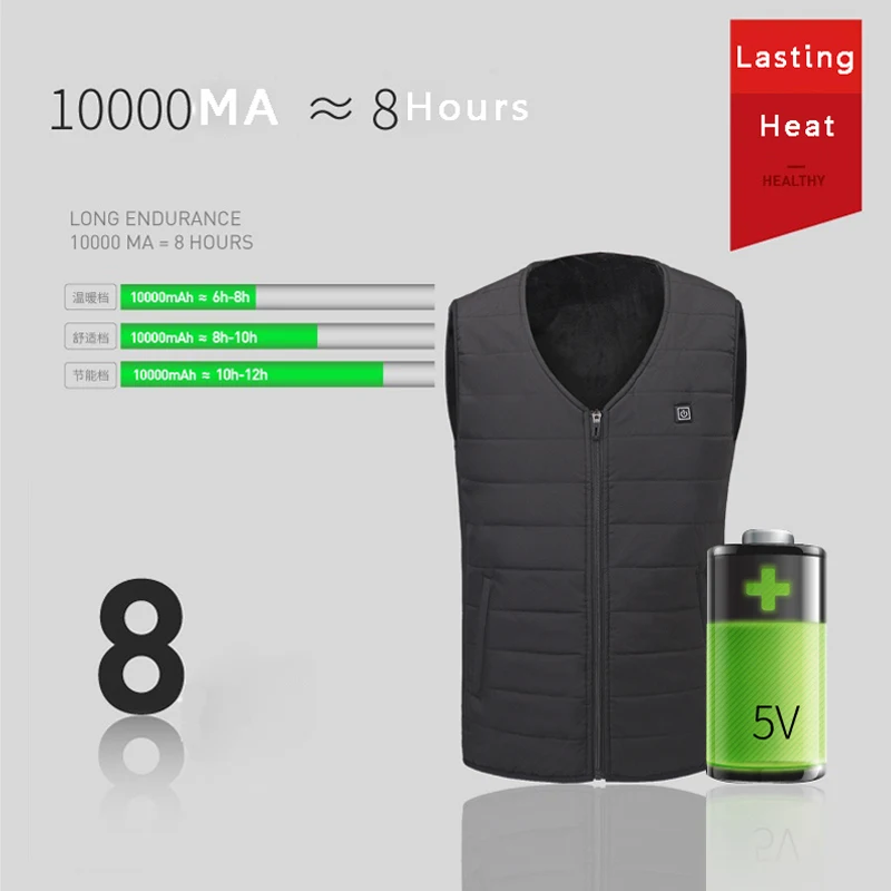 Мужской и Женский походный жилет с USB подогревом зимний флисовый Электрический