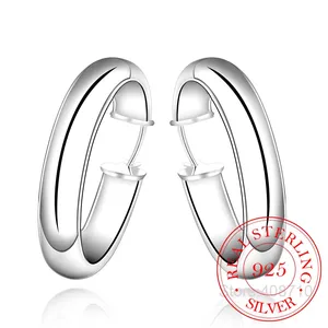 Серьги-кольца женские из серебра 925 пробы, свадебный подарок