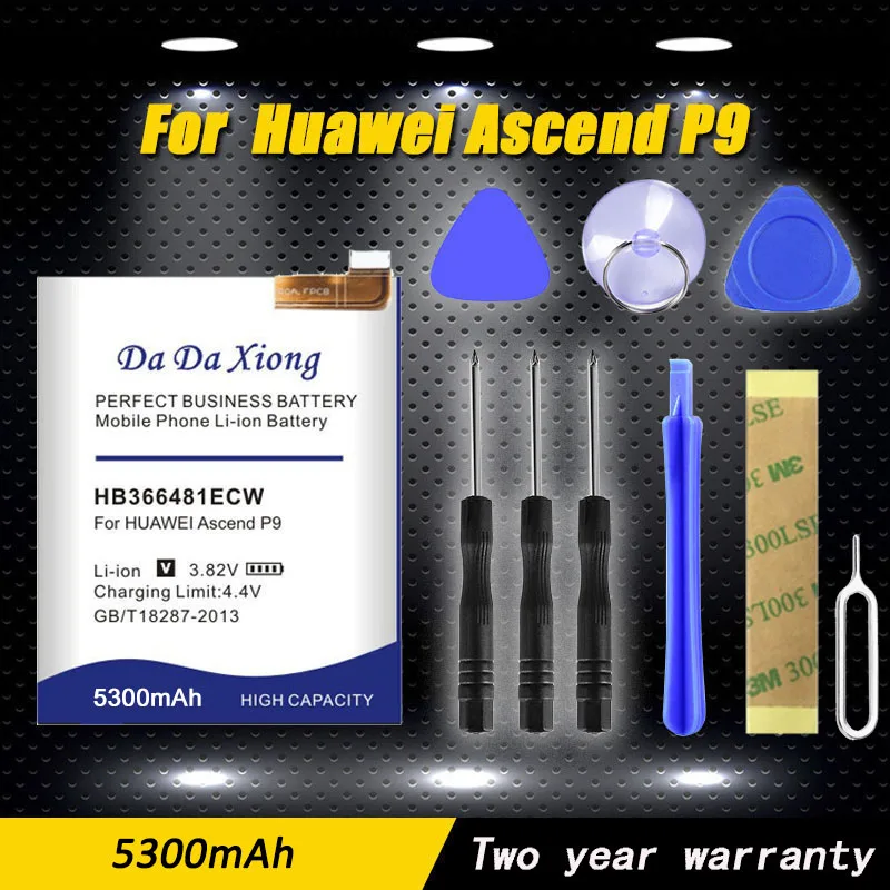 

5300mAh New Model [ HB366481ECW ] Battery For Huawei Ascend P9 EVA-AL00 AL10 EVA-TL00 Lite G9, Honor 8, 5C
