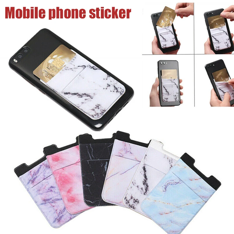 Mobile Phone Sticker Color Pattern Marble Card Holder Pockage with Adhesive FO Sale | Мобильные телефоны и аксессуары