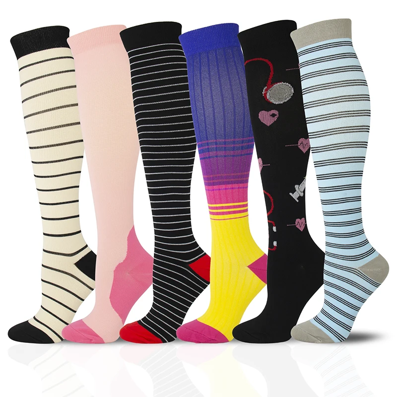 Compression Sock 6 Pairs Per Set Athletic Running Sock Running Marathon Sports Men Women Sock