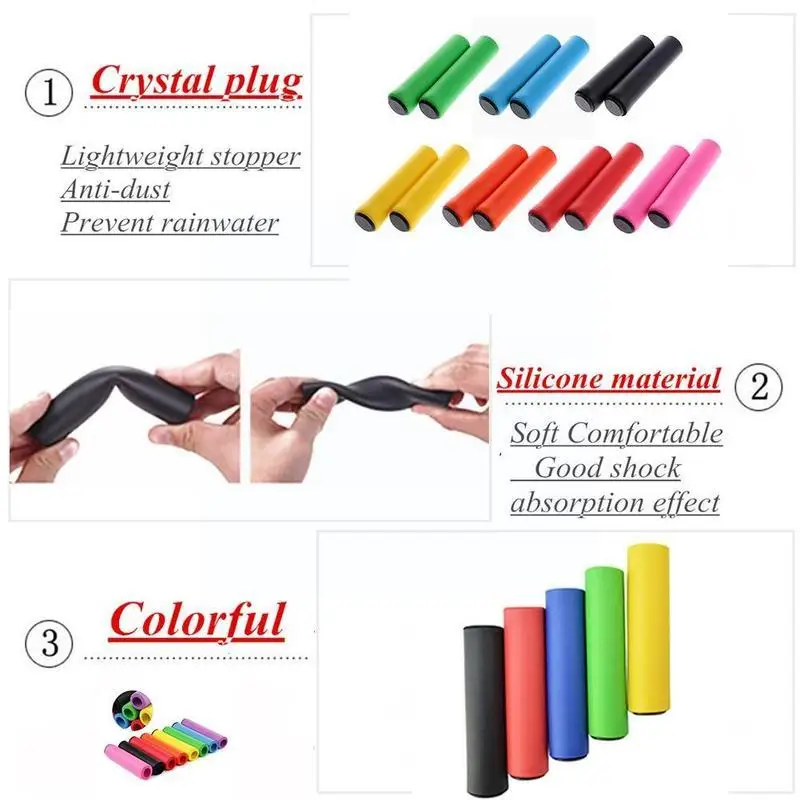 

1 pair Bicycle New Silicone Material Set Ultra-light Super Sleeve Soft Absorption Sleeve Silicone Non-slip Silicone Shock R5F7