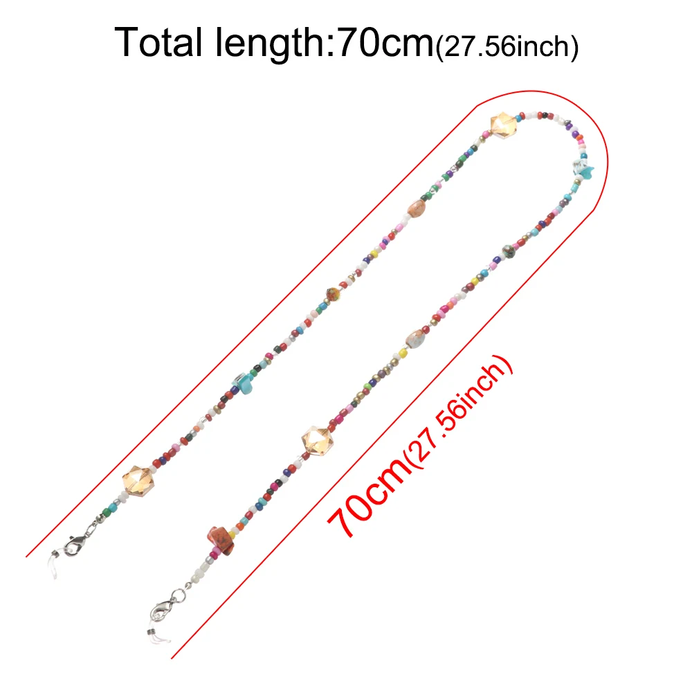 

Colorful Beaded Glasses Chain Anti-lost Mask Lanyards Ear Saver Holder Face Mask Necklace Strap Reading Glasses Hanging Rope