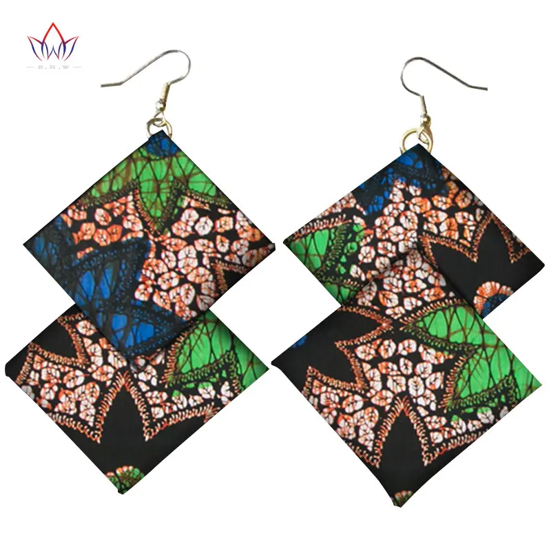 2020 новые стильные разноцветные этнические серьги Анкара с Африканским принтом