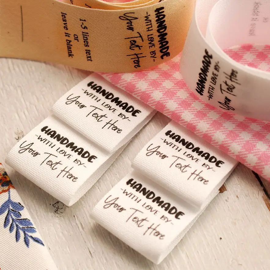 25*70 мм хлопок с логотипом или текстом аксессуары для шитья этикетки бирки вязаных