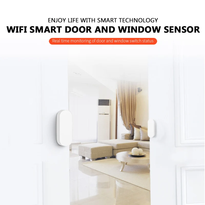 

Tuya Smart WiFi Door Sensor Door Open / Closed Detectors Wifi Home Alarm Compatible With Alexa Google Home Tuya APP
